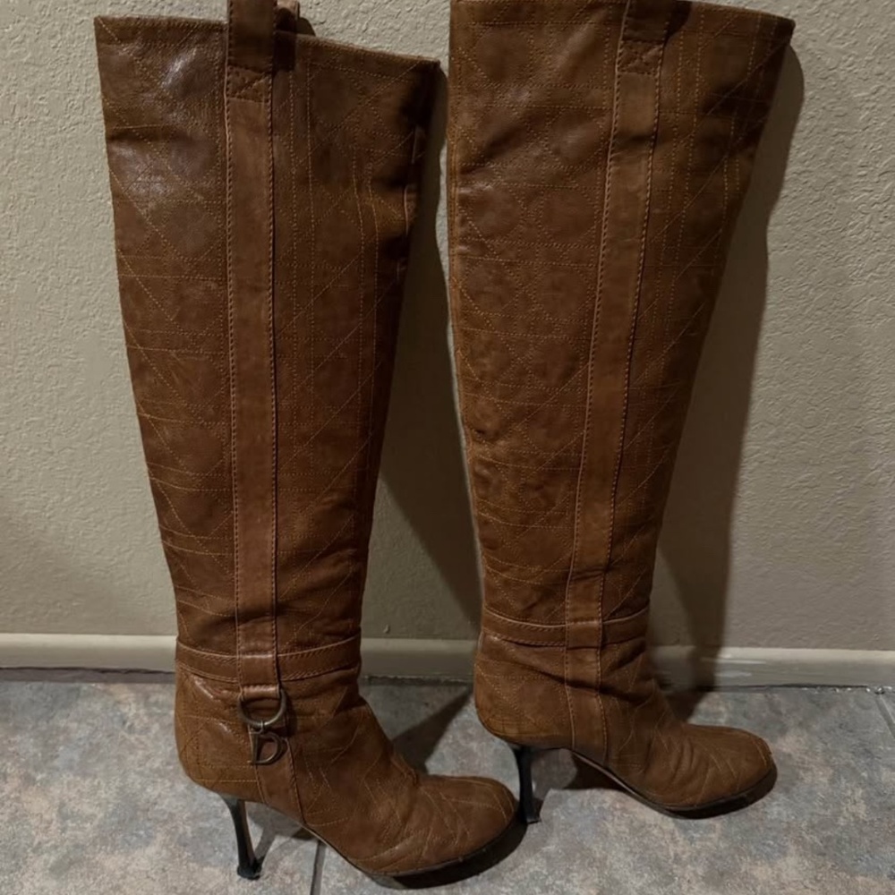 Dior leather cannage boots